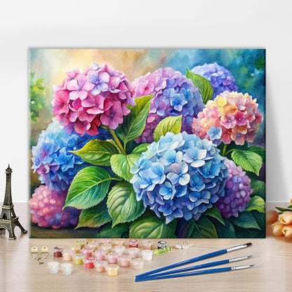 Rebotipy Flower Watercolor Hydrangeas Adult Paint by Numbers Kit by Rebotipy