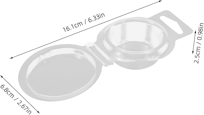 Zerodeko 100pcs Clear Plastic Wax Melt Molds Compact Clamshell Containers for DIY Candle Making Soap Cubes Packaging and Storage