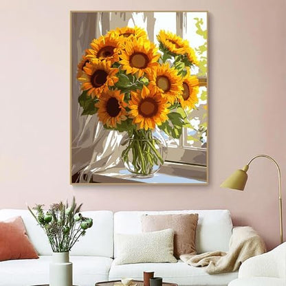 ZRIZQ Sunflower Paint by Numbers Kit for Adults Beginner,Flowers,16x20 - Image 3