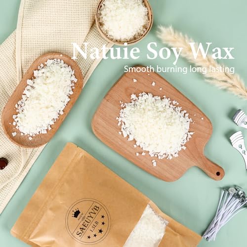 SAEUYVB Candle Making Kit with Wax Melter, Candle Making Kit for Adults - DIY Starter Soy Candle Making Kit/Supplies-Perfect as Home Decoration (Pack of 2) - Image 3