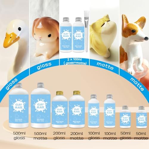 2 x 200ml Air Dry Clay Glaze, Protect Clay Surfaces, Gloss & Matte Glaze - Image 6