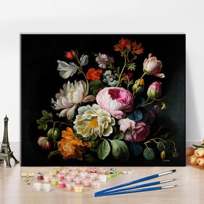 TUMOVO Colorful Flowers Paint by Numbers Craft Kit for Adults by TUMOVO