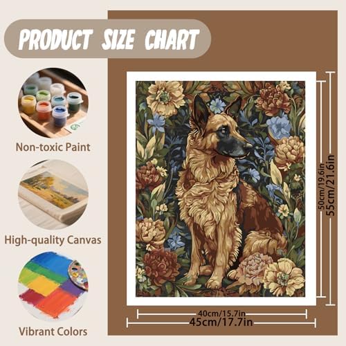 XTCIXAL Paint by Numbers Kit for Adults, Dog, 16X20 Inch - Image 4