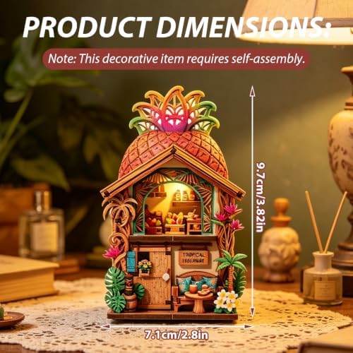 Book Nook Kit DIY Miniature House 3D Wooden Puzzle Bookshelf Decor - Image 7