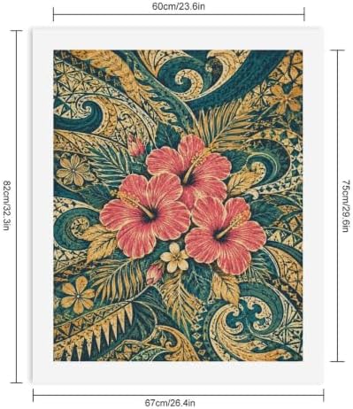 Bozfoxa Paint by Numbers Kit for Adults Beginner Teal Hibiscus Vine - Image 2