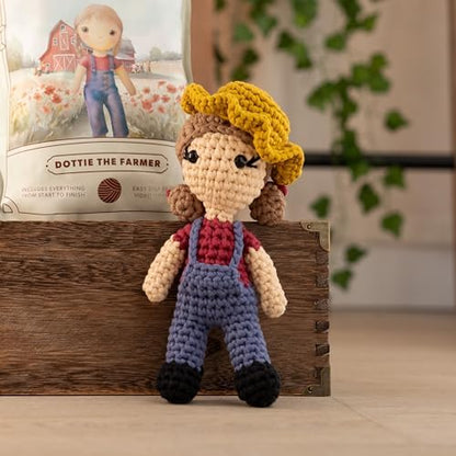 Hearth & Harbor Amigurumi Crochet Kit for Beginners, Learn to Crochet Kits for Adults Beginner with Easy Yarn, Stuffed Crochet Animal Kit with Step-by-Step Video Tutorials – Dottie the Farmer - Image 4