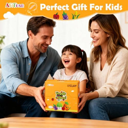 ARTPAR Air Dry Clay Kit for Kids - 12 Vegetable Modeling Magic Clay Set - Image 5