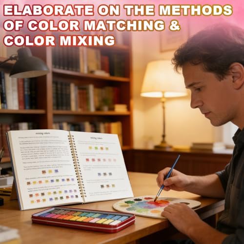 Watercolor Workbook Coloring Book for Adults, Beginner Friendly Painting Kit with 24 Colors Paint, Animals Theme - Image 5
