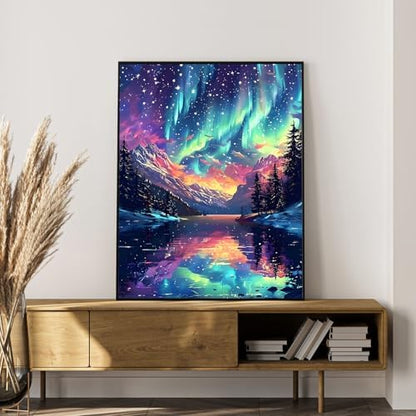 Paint by Numbers Kit for Adults, Aurora Borealis & Mountain, 16x20 Inch - Image 7