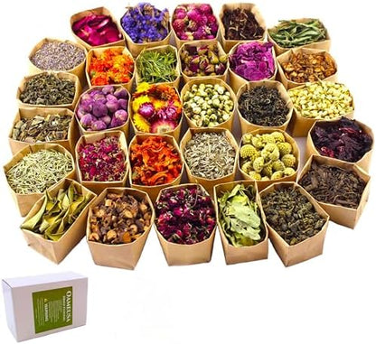 30Bags Natural Dried Flowers, DIY Soap,Bath Bomb,Candle,Aromatherapy Oil,Cake,Resin Jewelry Making,Bath,Nail -Lavender,Don't Forget Me,Rose,Jasmine by Oameusa