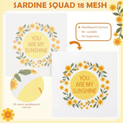 XunYee Needlepoint Canvas Kit, You are My Sunshine - Image 3