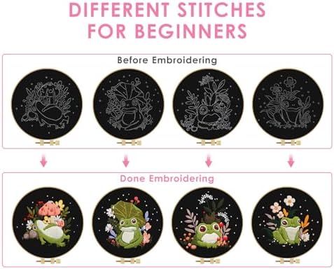 TINDTOP 4 Pack Embroidery Kit for Adult, Embroidery DIY Starter Kit - Image 3