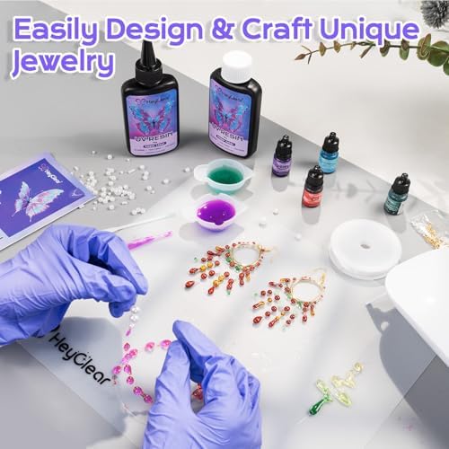 HeyClear UV Resin Kit Jewelry Making Supplies with 18 LEDs Large UV Light - Image 3