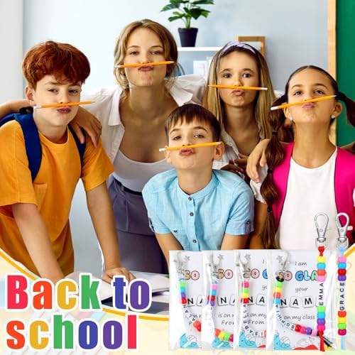 Suncalla 984 Pcs 24 Set Back to School Keychain Making Kit DIY Bead Craft - Image 5