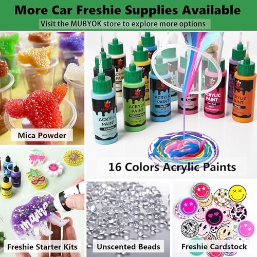 MUBYOK 2oz Black Matte Acrylic Paint Set for Car Freshie Painting, Drawing and DIY Arts & Crafts Supplies for Adults(Pack of 6) - Image 6