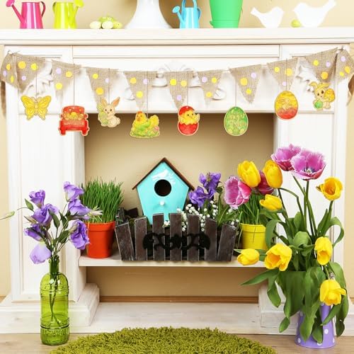 80PCS Wooden Easter Ornaments to Paint, 10 Styles DIY Blank Unfinished Wood Egg Cutouts Ornament for Crafts Hanging Decorations Happy Easter Hallow Egg Rabbit Bunny Butterfly Flower Hen - Image 4
