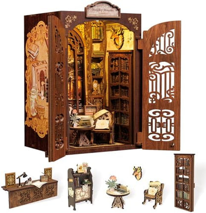Book Nook Kit Bookshop Memories - 3D Wooden Puzzles with LED by Cutefun