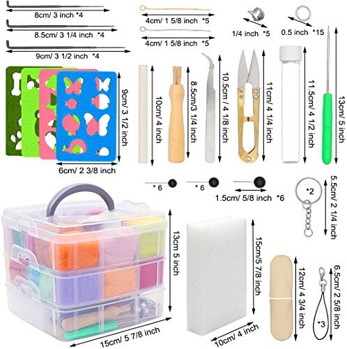 West Bay Needle Felting Kit 109 Pieces Set, Wool Roving 36 Colors with Complete Felt Tools and Storage Box Needle Felting Starter Kit for DIY Craft Animal Home Decoration Birthday Gift - Image 3