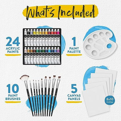 Chalkola 40 Acrylic Paint Set for Adults with 24 Acrylic Paints Kit (22ml) - Image 3