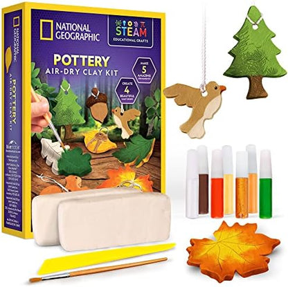 National Geographic Air-Dry Modeling Clay Arts and Crafts Kit for Kids by BlueMarbleToys