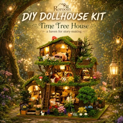 Roroom DIY Miniature House Kit, Fairy Forest Book House Dollhouse Kit - Image 3