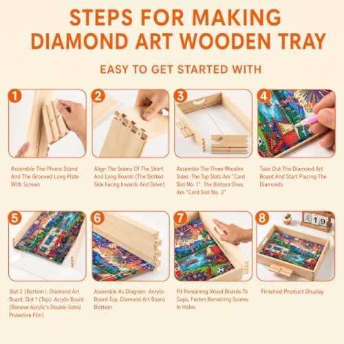 DOTSOS Diamond Painting Kits for Adults Wooden Serving Trays with Handles - Image 3