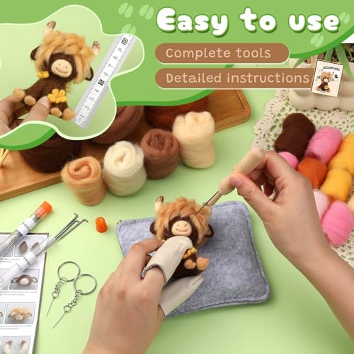 Yizzvb Needle Felting Kit, Wool Needle Felt Beginner Kits Felting Supplies - Image 3