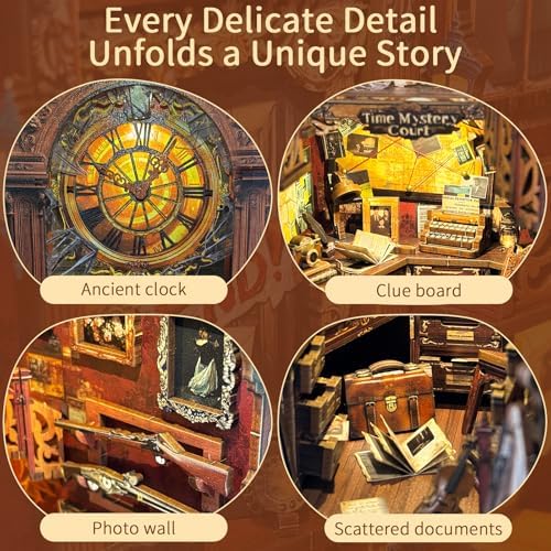 BELEEV Book Nook Kit for Adult and Teens,3D Wooden Puzzle（Mystery） - Image 4