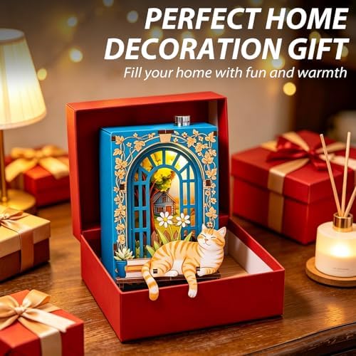 Book Nook Kit DIY Miniature House 3D Wooden Puzzle Bookshelf Decor - Image 6
