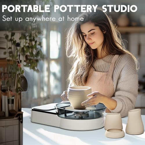 Catcrafter Pottery Wheel for Kids Teens Adults Beginners - Grey Pottery Kit - Image 5