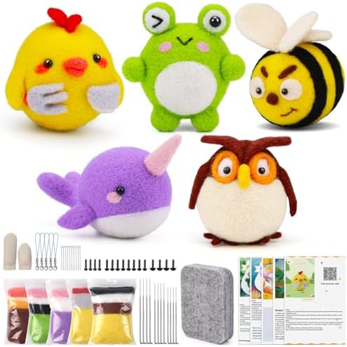 Yizzvb 5 Pcs Needle Felting Kit Beginners Wool Felting Kits by yizzvb
