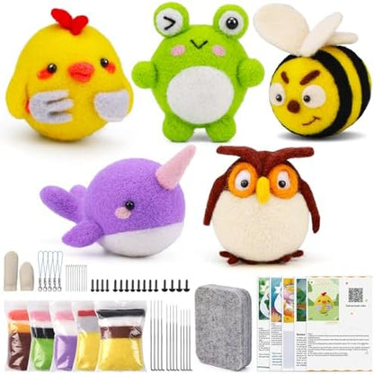 Yizzvb 5 Pcs Needle Felting Kit Beginners Wool Felting Kits by yizzvb
