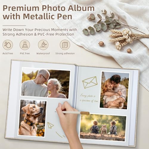 Popotop Photo Album Self Adhesive Scrapbook Album for 4x6 5x7 8x10 Pictures DIY Photo Book as Scrapbooking Supplies Kits, Birthday Gifts for Women Mom Wedding Baby Family Travel - Image 4
