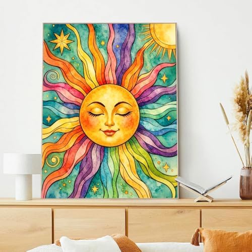 xcemhil Sun Paint by Numbers Kit for Adults Beginner, Summer Paint by Numbers for Adult, Acrylic Paint by Number Kits Suitable for Home Wall Art Decor Gifts 16x20 Inch - Image 4