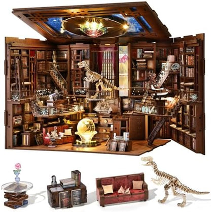 MiniCity Book Nook Kit, DIY Miniature Dollhouse Booknook Kit with Led Light and Dust Cover (Beyond Library Max) by MiniCity