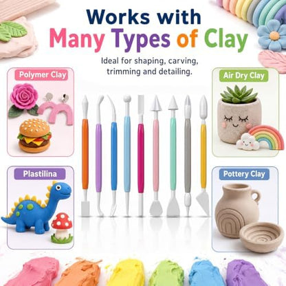 Ferrochef 20 Set 180 Pcs Clay Tools, Plastic Sculpting Tool, Colorful Style - Image 3