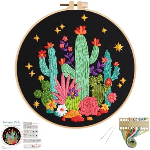 Louise Maelys Cactus Embroidery Kit, Cross Stitch Kit for Beginner Adults by LouiseMaelys