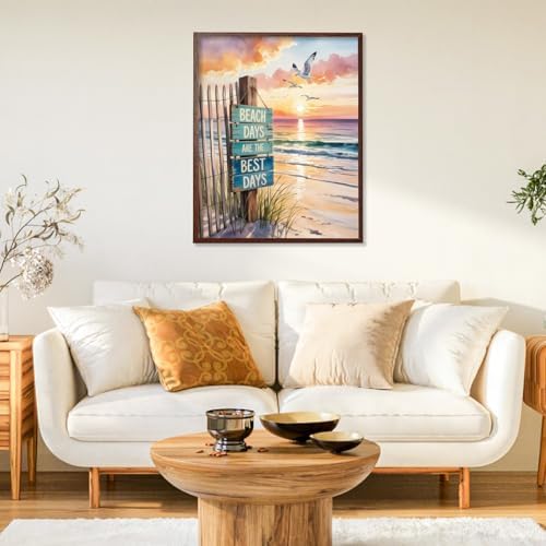 Paint by Numbers Kit for Adults, Beach DIY Acrylic Painting Kit, 16x20 Inch - Image 2