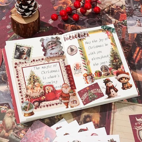Curated Vintage Paper Craft Kit for Adults - Botanical Collage Supplies for Creative Journaling, Scrapbooking & Artful Relaxation-Christmas Theme - Image 3