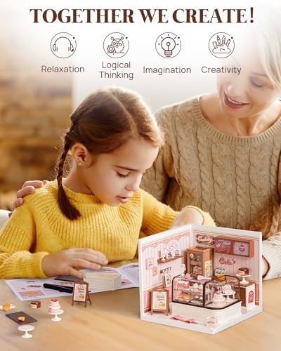 Rolife Super Creator Kits Tasty Cake Shop, Tiny House Building Blocks for Little Dolls, DIY Plastic Mini House Model Building Kits for Teens Aged 14+, DIY Crafts/Hobbies for Adults (Tasty Cake Shop) - Image 4