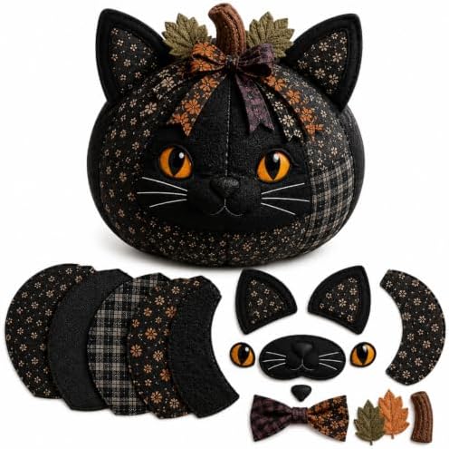 DIY Animal Pumpkin Sewing Kit, 12 Woodland Crafts for Adults (Black Cat) by Unknown