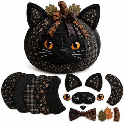 DIY Animal Pumpkin Sewing Kit, 12 Woodland Crafts for Adults (Black Cat) by Unknown