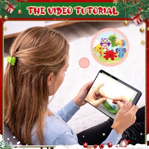Lixktsoo 6Pcs Crochet Kit for Beginners, 2027 DIY Craft for Adults, Great Gift for Crochet Lovers, Crocheting Animal Kits with Step by Step Videos,Yarn,Crochet Hook,Birthday Holiday Gift - Image 5