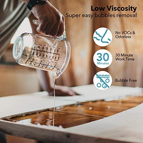 JANCHUN Epoxy Resin Kit,Coating and Coaster Molds for Resin Casting with Gold Flakes Color Pigments,Art Epoxy Resin Crystal Clear for Art,Crafts,Jewelry,DIY,Tumbler,River Table - Image 5