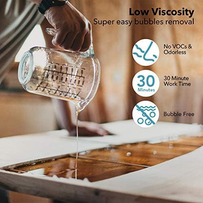 JANCHUN Epoxy Resin Kit,Coating and Coaster Molds for Resin Casting with Gold Flakes Color Pigments,Art Epoxy Resin Crystal Clear for Art,Crafts,Jewelry,DIY,Tumbler,River Table - Image 5