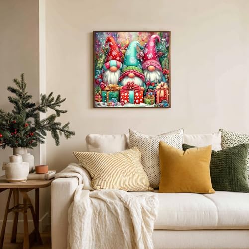 Reivworl Christmas Framed Paint by Numbers Kit for Adults with Wooden Easel, Gnome Paint by Numbers, Painting by Number for Home Decor 16X20 Inch with Gifts Box - Image 3