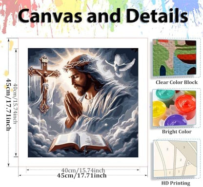 Jesus Paint by Numbers Kit for Adults, Paint by Number for Adults 16x16 in - Image 4