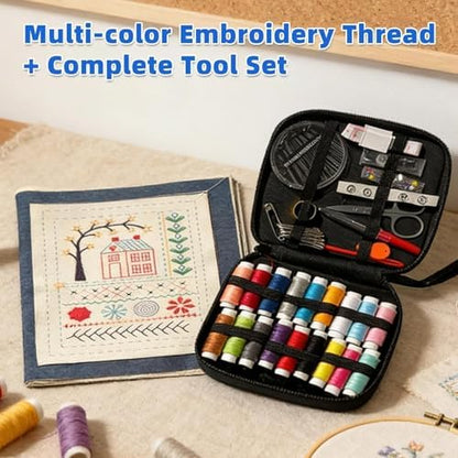 2 Packs Upgraded Embroidery Stitch Book Kit for Beginner, DIY Book Embroidery Kit with Full Tools and Instructional Tutorial 106 Patterns for Craft Lovers and Sew Enthusiast,DIY Craft Lovers - Image 3