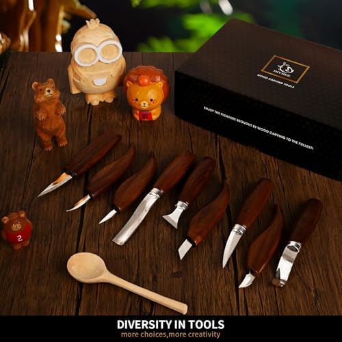 IMYMEE Wood Carving Tools Deluxe-Whittling Knife,Wood Carving Kit,Wood Whittling Kit for Beginners,Spoon Carving Kit,Woodworking Tools Set Large Wood Carving Knife Set - Image 6