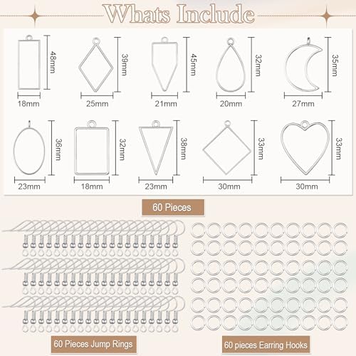 Inbagi 180 Pcs Open Bezels for Resin Jewelry - Image 2